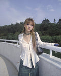 Fairycore Lace-Up Y2K Blouse