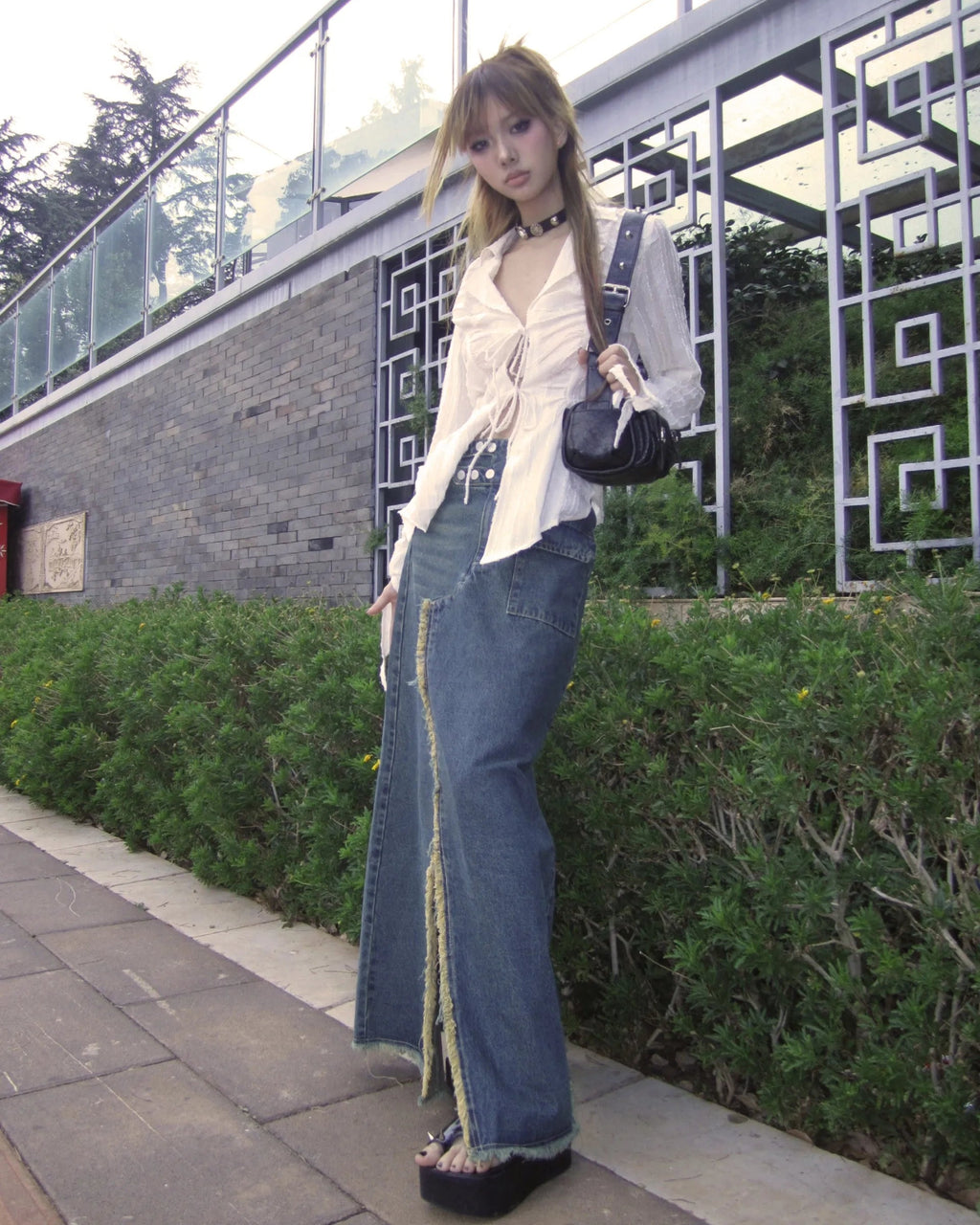 Fairycore Lace-Up Y2K Blouse