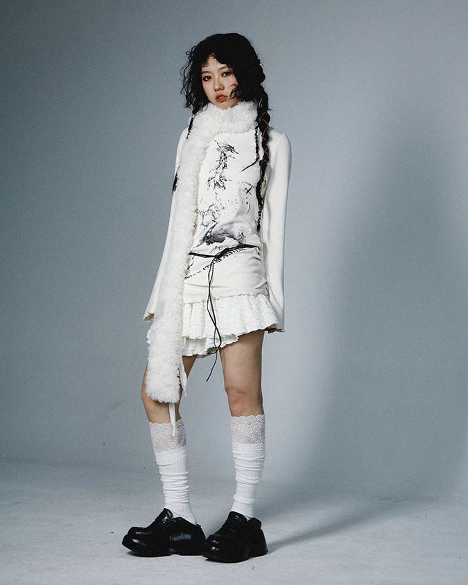 2000s Graffiti Knit Long Sleeve Top