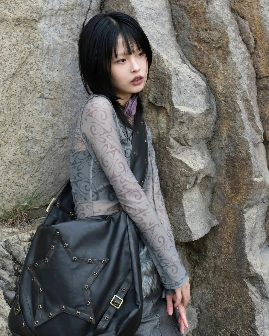 Y2K Sheer Mesh Long Sleeve Top