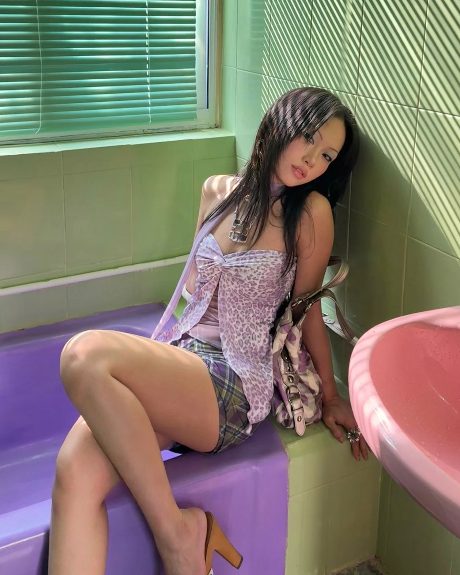 Y2K Leopard Mesh Corset Top