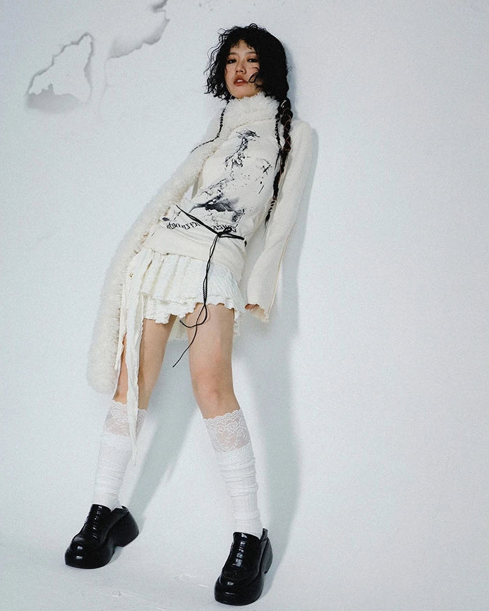 2000s Graffiti Knit Long Sleeve Top