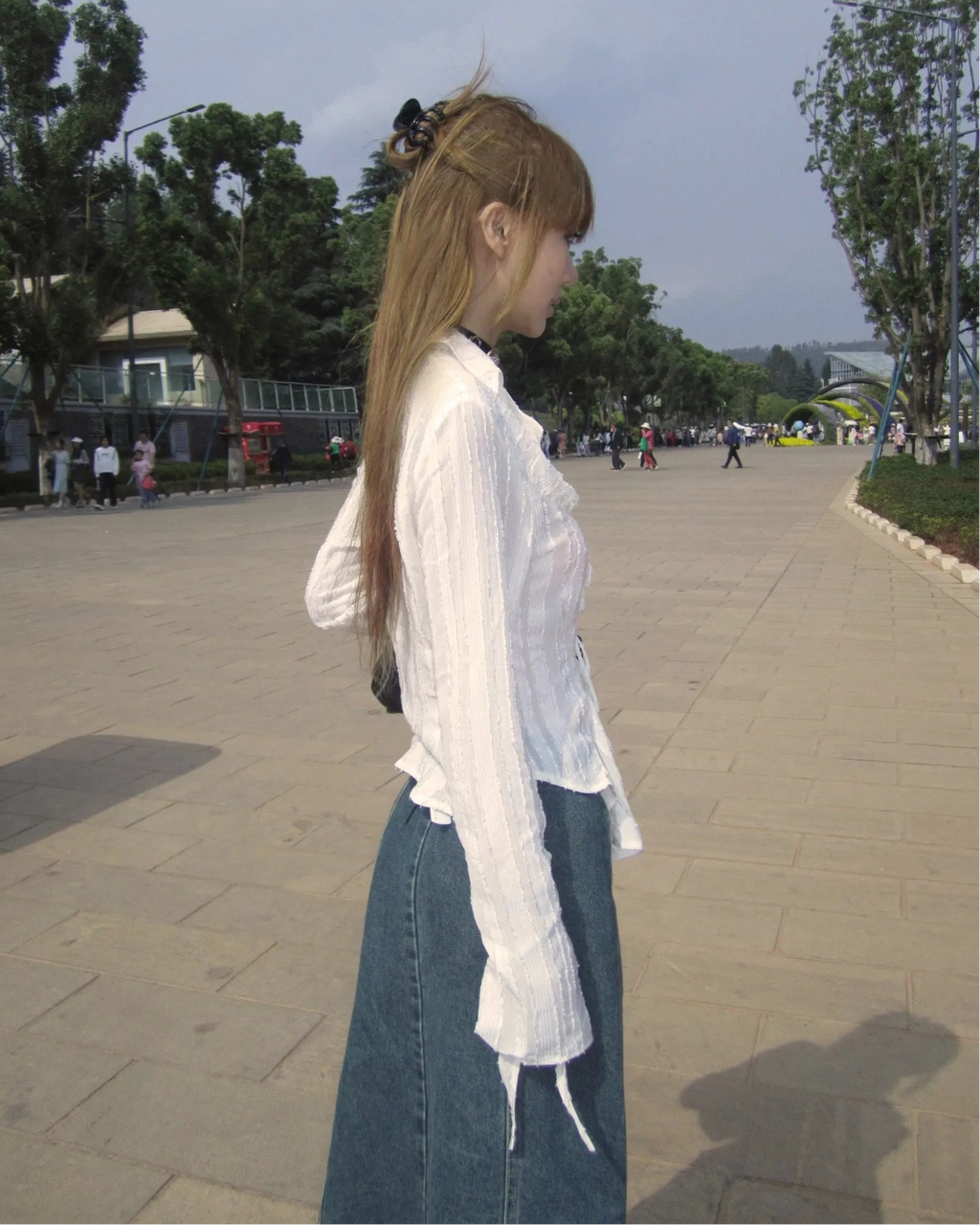 Fairycore Lace-Up Y2K Blouse