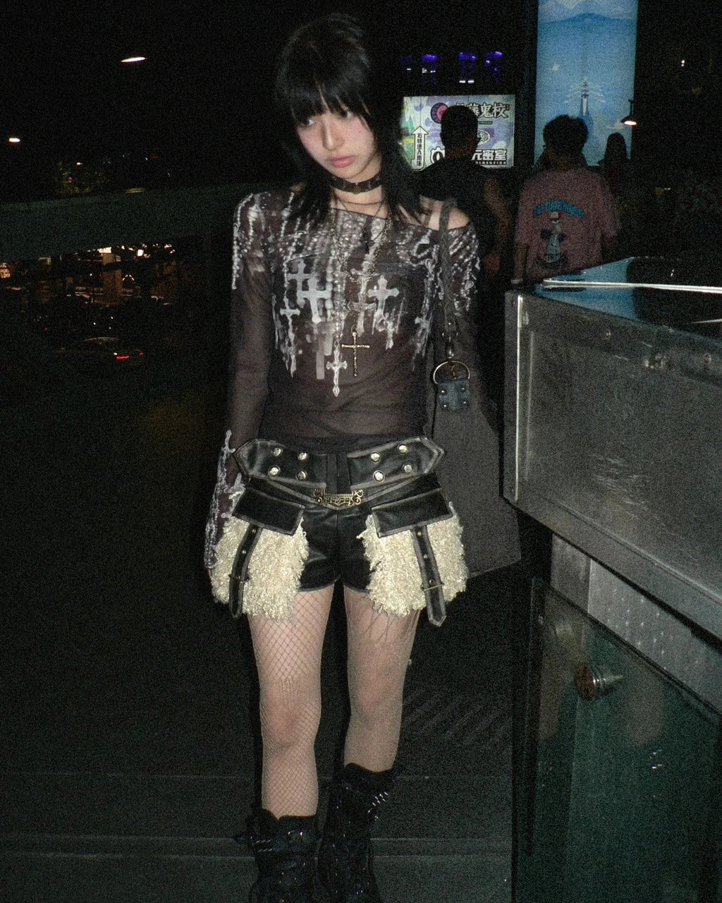 Grunge Sheer Long Sleeve Mesh Tee